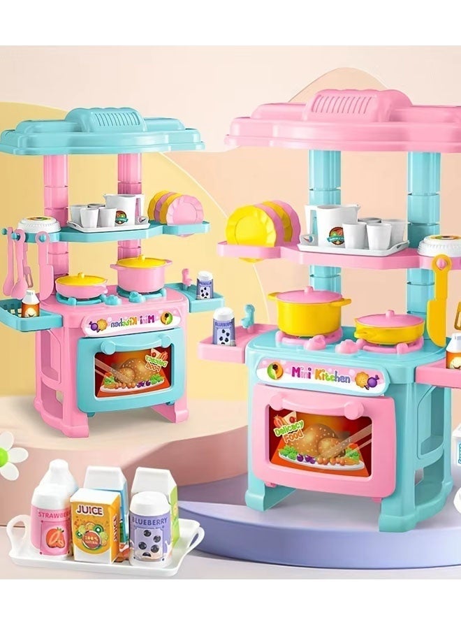 48 Pcs A Mini Kitchen Set For Real Cooking,Pretend Play Kitchen Toys,Puzzle Interaction Love Hands-On Training Baby Mini Girl Cooking Boy Girls Gifts For 3+ Year - Image 4